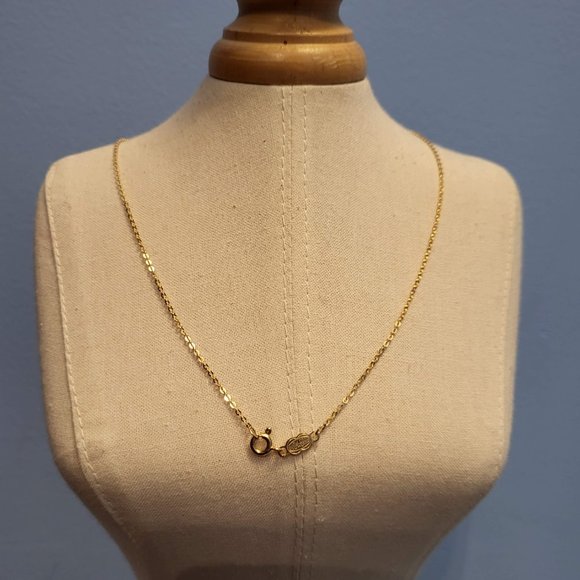 18" 14K Gold Cable Chain Necklace with 14K Gold "Blessing" Pendant - Picture 8 of 14